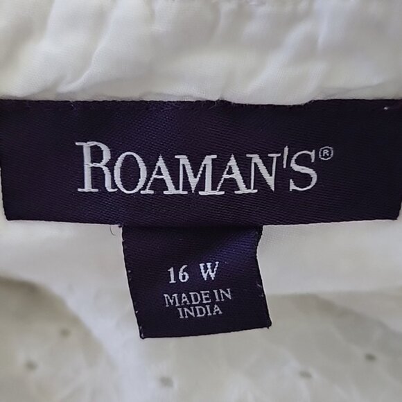 Roaman's Off White Eyelet and Knit Fully Lined Sleeveless Maxi Dress - Picture 14 of 15